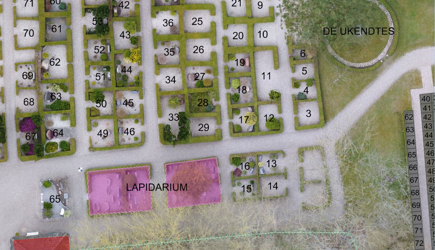 LE34 landinspektører digitale kirkegårdskort
